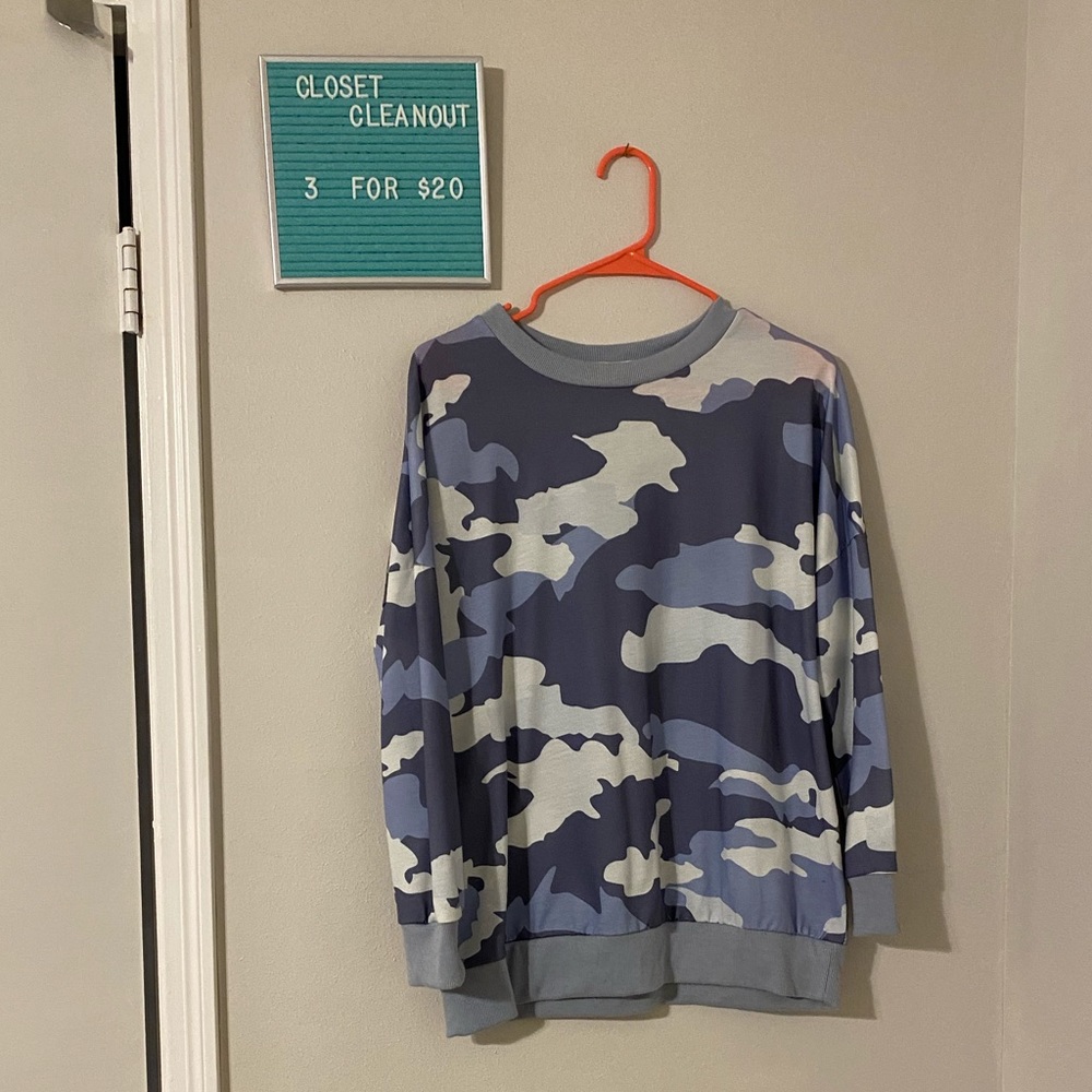 3 for $20 blue camo pullover